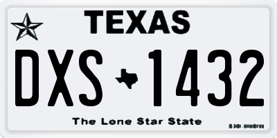 TX license plate DXS1432