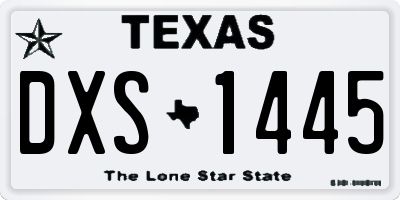 TX license plate DXS1445
