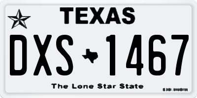 TX license plate DXS1467
