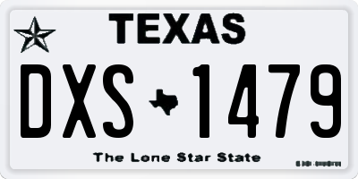 TX license plate DXS1479