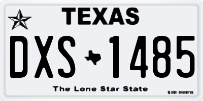 TX license plate DXS1485