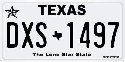 TX license plate DXS1497