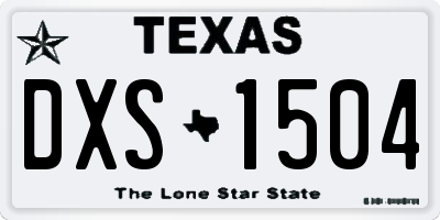 TX license plate DXS1504