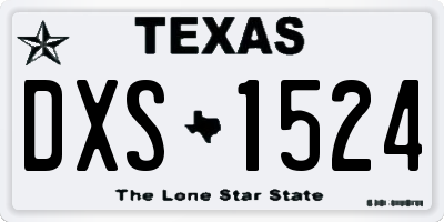 TX license plate DXS1524