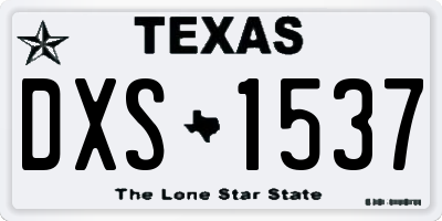 TX license plate DXS1537