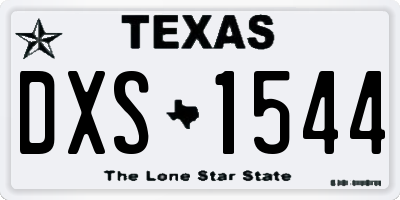 TX license plate DXS1544