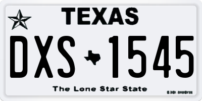 TX license plate DXS1545