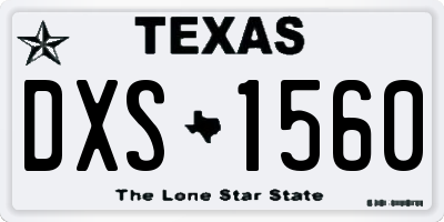 TX license plate DXS1560
