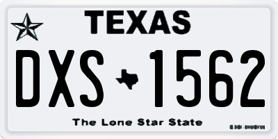 TX license plate DXS1562