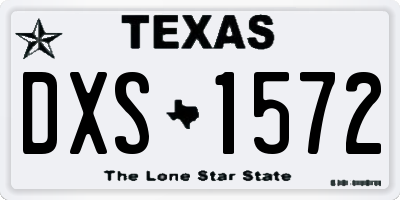 TX license plate DXS1572