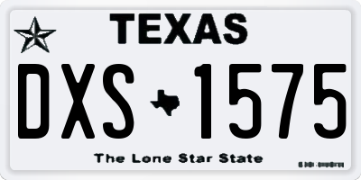 TX license plate DXS1575