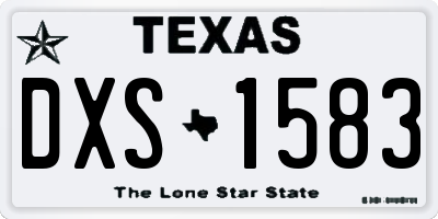 TX license plate DXS1583