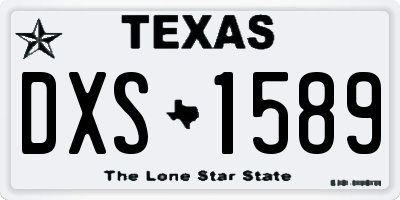 TX license plate DXS1589