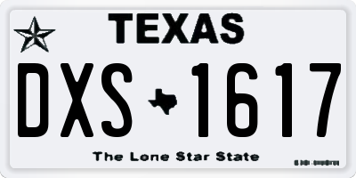 TX license plate DXS1617