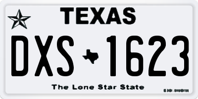 TX license plate DXS1623