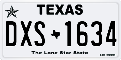 TX license plate DXS1634