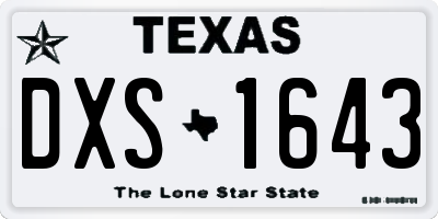TX license plate DXS1643