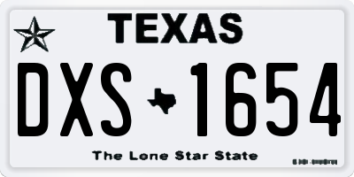 TX license plate DXS1654