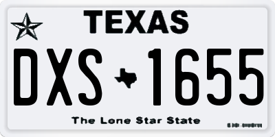 TX license plate DXS1655