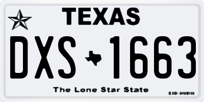 TX license plate DXS1663