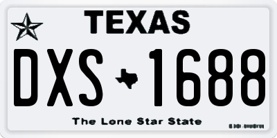 TX license plate DXS1688