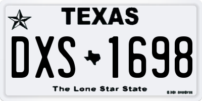 TX license plate DXS1698