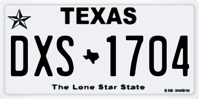 TX license plate DXS1704