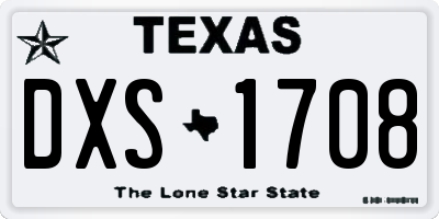 TX license plate DXS1708