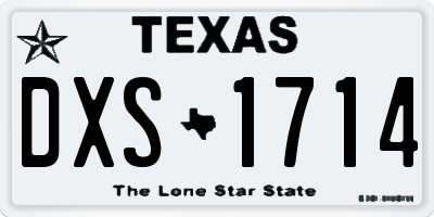 TX license plate DXS1714