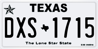 TX license plate DXS1715