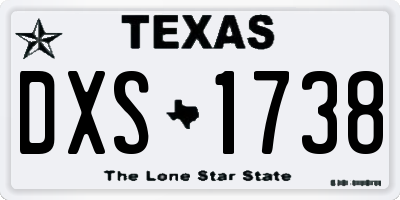 TX license plate DXS1738