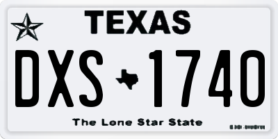 TX license plate DXS1740