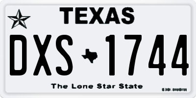 TX license plate DXS1744
