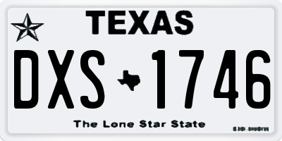 TX license plate DXS1746