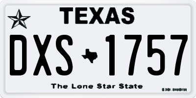 TX license plate DXS1757