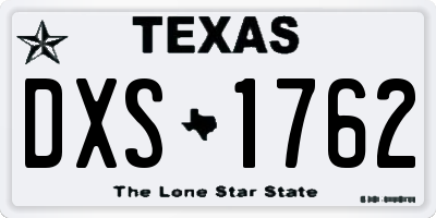TX license plate DXS1762