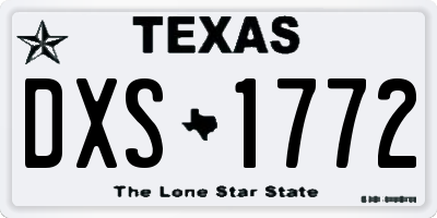 TX license plate DXS1772