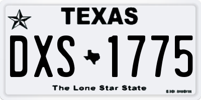 TX license plate DXS1775
