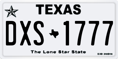 TX license plate DXS1777