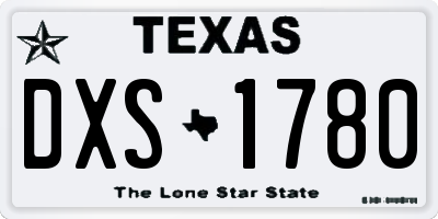 TX license plate DXS1780