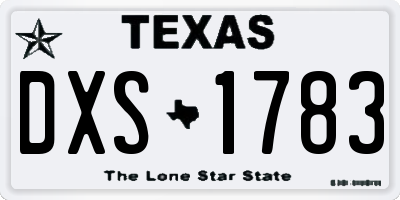 TX license plate DXS1783