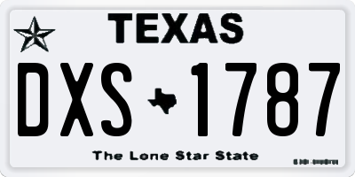 TX license plate DXS1787