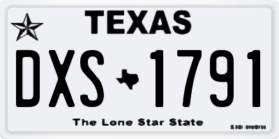 TX license plate DXS1791