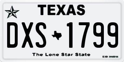 TX license plate DXS1799