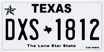TX license plate DXS1812