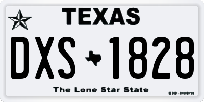 TX license plate DXS1828