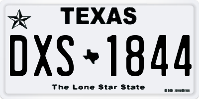 TX license plate DXS1844