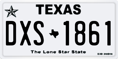 TX license plate DXS1861