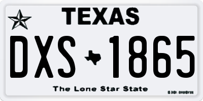 TX license plate DXS1865