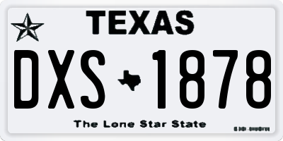 TX license plate DXS1878